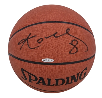 Kobe Bryant Signed Official NBA Game Basketball with #8 Inscription - Bold Signature (UDA) 